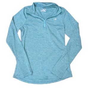 UNDER ARMOUR Women's Blue Heathered Moisture Wicking Material Sweatshirt Small